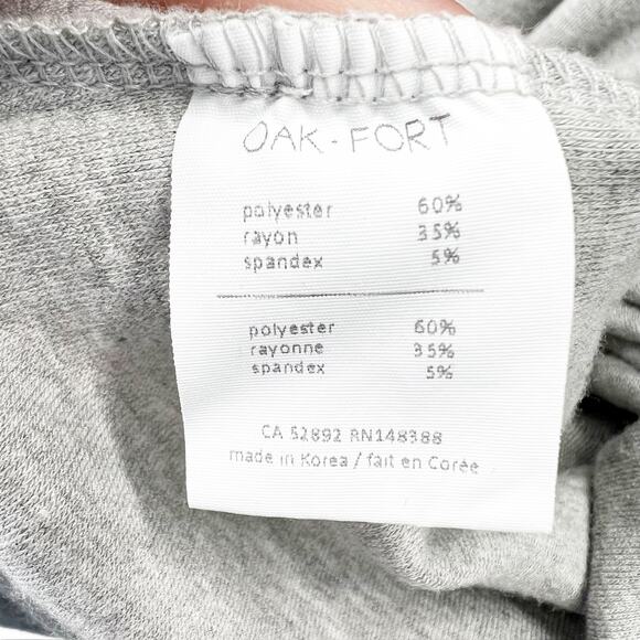 Oak + Fort Women's Gray Long Sleeve Mini T Shirt Dress Size L - Picture 4 of 5